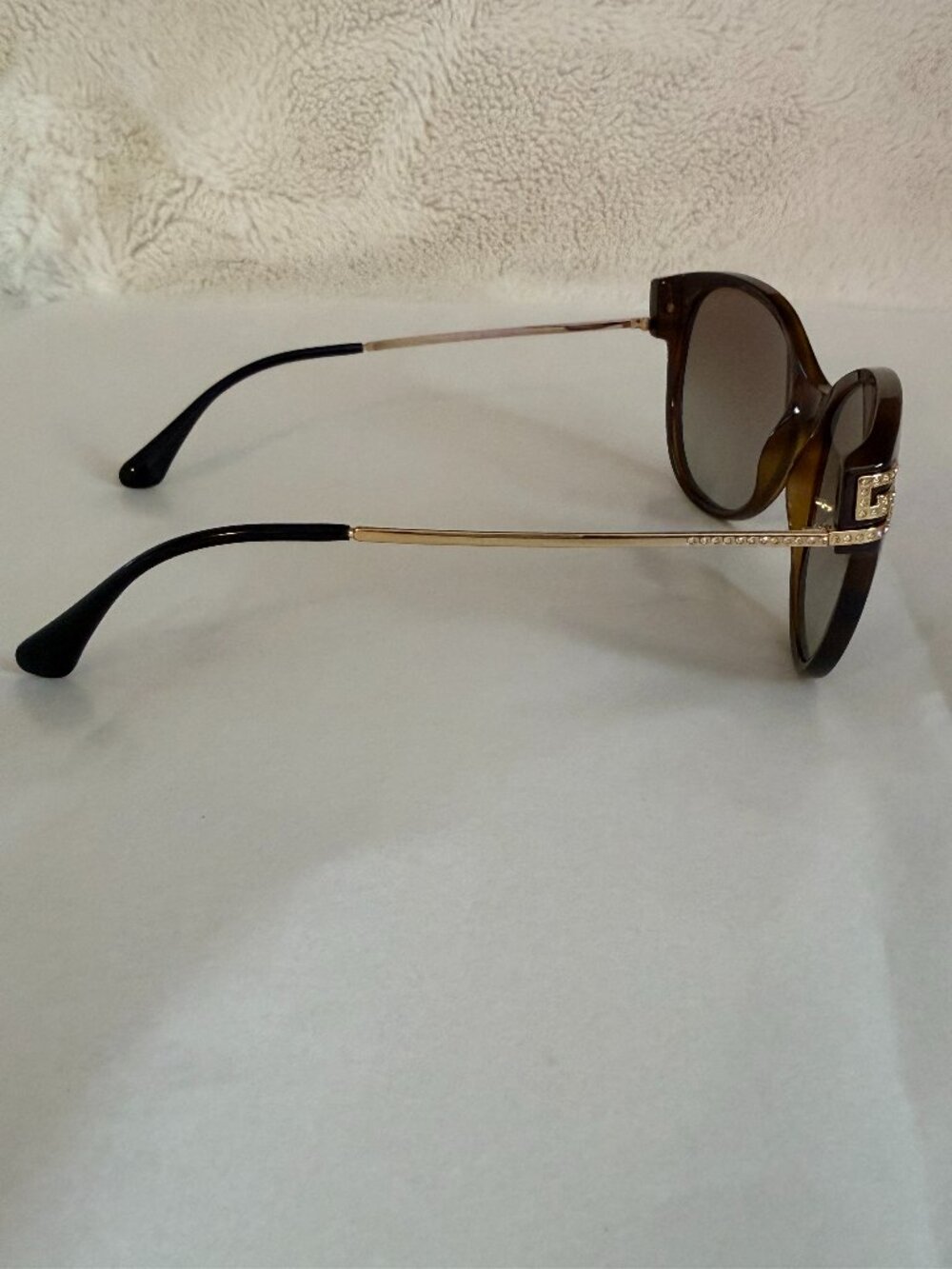 Versace Cat Eye Havana Gold Crystals VE4316-B 5148/13 57-17-140 Sunglasses - Picture 8 of 14